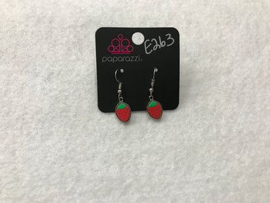 Starlet Shimmer Strawberries Red Earrings #263