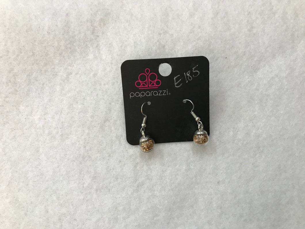 Starlet Shimmer Hook Ball w/Nuggets Gold Earrings #185