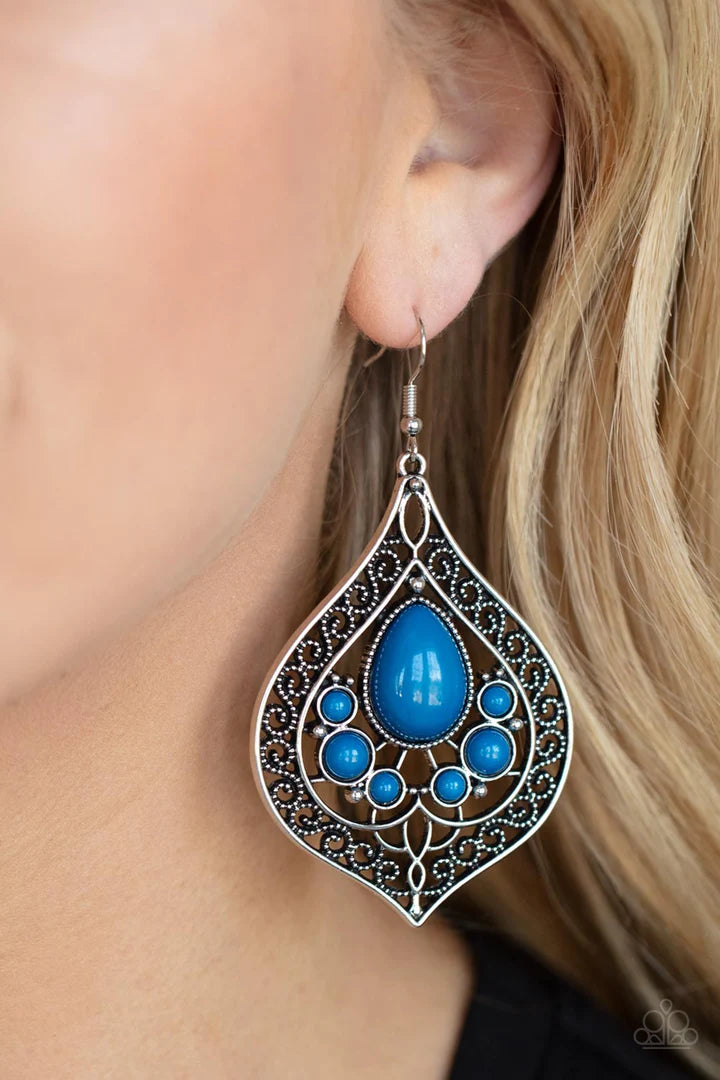 New Delhi Nouveau Blue Earrings