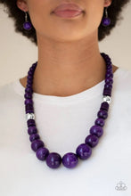 Load image into Gallery viewer, Panama Panorama Purple Wood Necklace