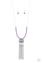Load image into Gallery viewer, Mayan Masquerade Purple Necklace