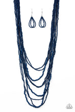 Load image into Gallery viewer, Totally Tonga Blue Seed Bead Necklace