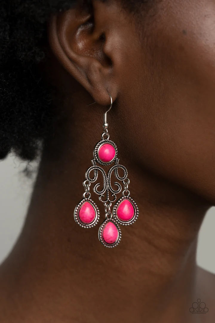 Canyon Chandelier Pink Earrings