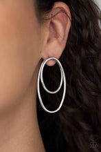 Load image into Gallery viewer, So Oval Dramatic Silver Post Earrings
