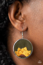 Load image into Gallery viewer, Sun Kissed Sunflowers Green Earrings