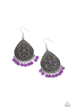 Load image into Gallery viewer, Blossoming Teardrops Purple Earrings