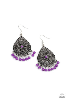Blossoming Teardrops Purple Earrings