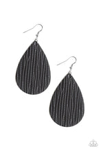 Load image into Gallery viewer, Natural Resource Black Leather Earrings