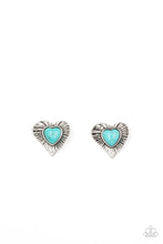 Load image into Gallery viewer, Rustic Romance Blue Post Earrings