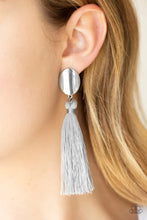 Load image into Gallery viewer, Va Va Plume Silver Tassel Earrings