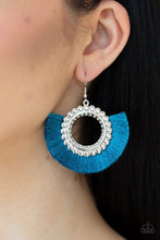 Load image into Gallery viewer, Fringe Fanatic Blue Tassel Earrings