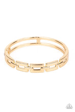 Load image into Gallery viewer, Closed Circuit Strategy Gold Hinged Bracelet