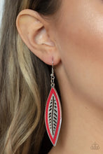 Load image into Gallery viewer, Leather Lagoon Red Earrings