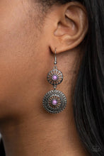 Load image into Gallery viewer, Keep It Wheel Purple Earrings