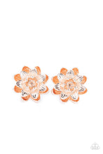 Load image into Gallery viewer, Water Lily Love Rose Gold Post Earrings
