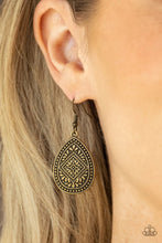 Load image into Gallery viewer, Mayan Mecca Brass Earrings