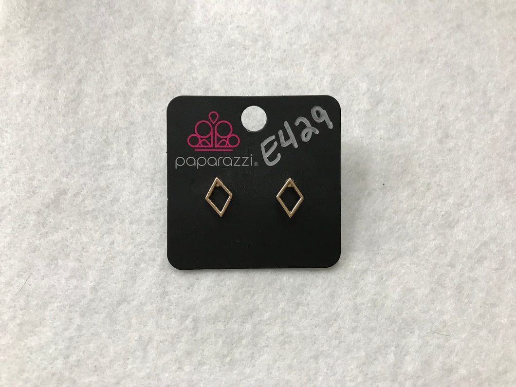 Starlet Shimmer Diamond Post Gold Earrings #429