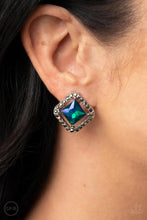 Load image into Gallery viewer, Cosmic Catwalk Green Clip On Earrings