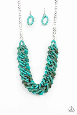 Comin in Haute Blue Acrylic Necklace