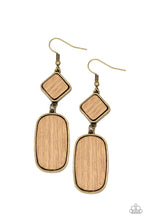 Load image into Gallery viewer, You Wood Be So Lucky Brass Wood Earrings