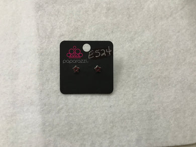 Starlet Shimmer Star Cutout Red Post Earrings #524