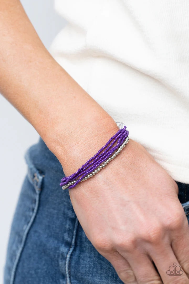 All Beaded Up Purple Seed Bead Bracelet