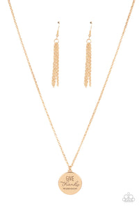 Give Thanks Gold Necklace