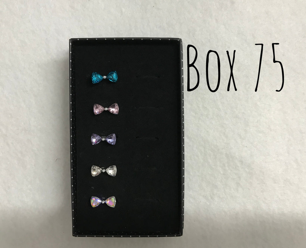 Starlet Shimmer Big Gem Bow Rings Box 75