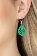 Load image into Gallery viewer, Leaf Yourself Wide Open Green Earrings