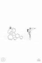 Load image into Gallery viewer, Six Sided Shimmer Silver Jacket Earrings