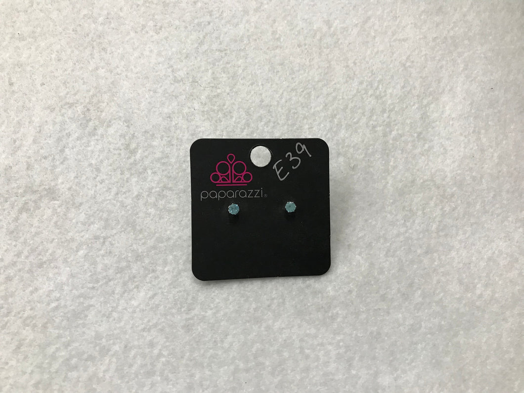 Starlet Shimmer Gem Post Aqua Blue Earrings #39