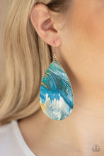 Load image into Gallery viewer, Mesmerizing Mosaic Multi/Blue Leather Earrings