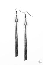 Load image into Gallery viewer, Shimmery Streamers Black Earrings