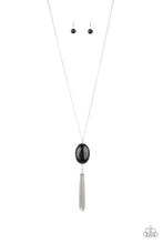 Load image into Gallery viewer, Tasseled Tranquility Black Necklace