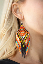 Load image into Gallery viewer, Boho Blast Black Seed Bead Earrings