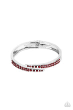 Load image into Gallery viewer, Sideswiping Shimmer Red Hinged Bracelet