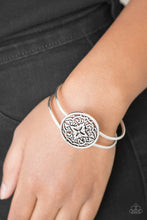 Load image into Gallery viewer, Mandala Majesty Silver Hinged Bracelet