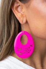 Load image into Gallery viewer, Home Tweet Home Pink Wood Earrings