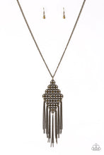 Load image into Gallery viewer, Web Design Brass Necklace