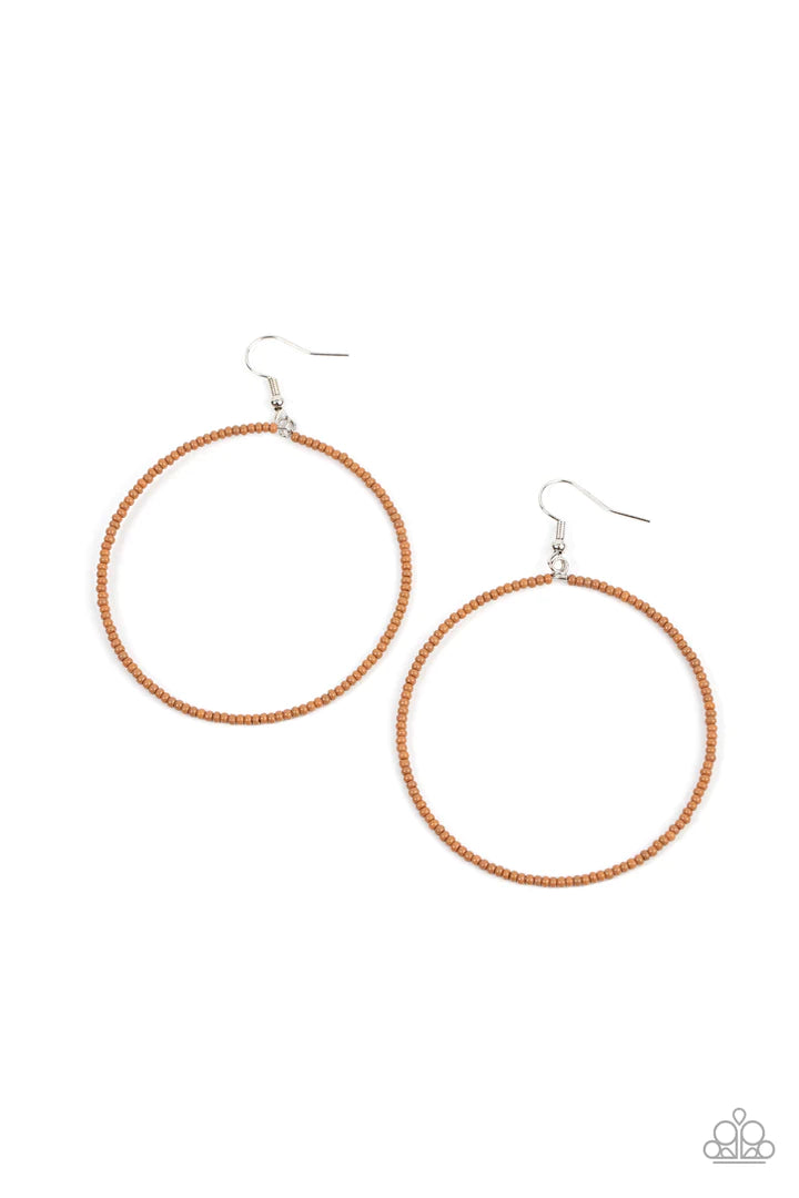 Basically Beaded Brass Seedbead Hoop Earrings