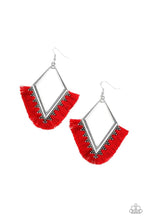 Load image into Gallery viewer, When In Peru Red Tassel Earrings