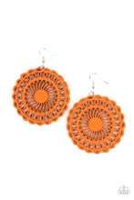 Load image into Gallery viewer, Island Sun Orange Wood Earrings