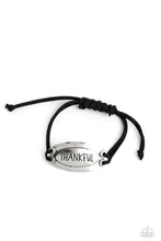 Load image into Gallery viewer, Thankful Tidings Black Pull Cord Bracelet