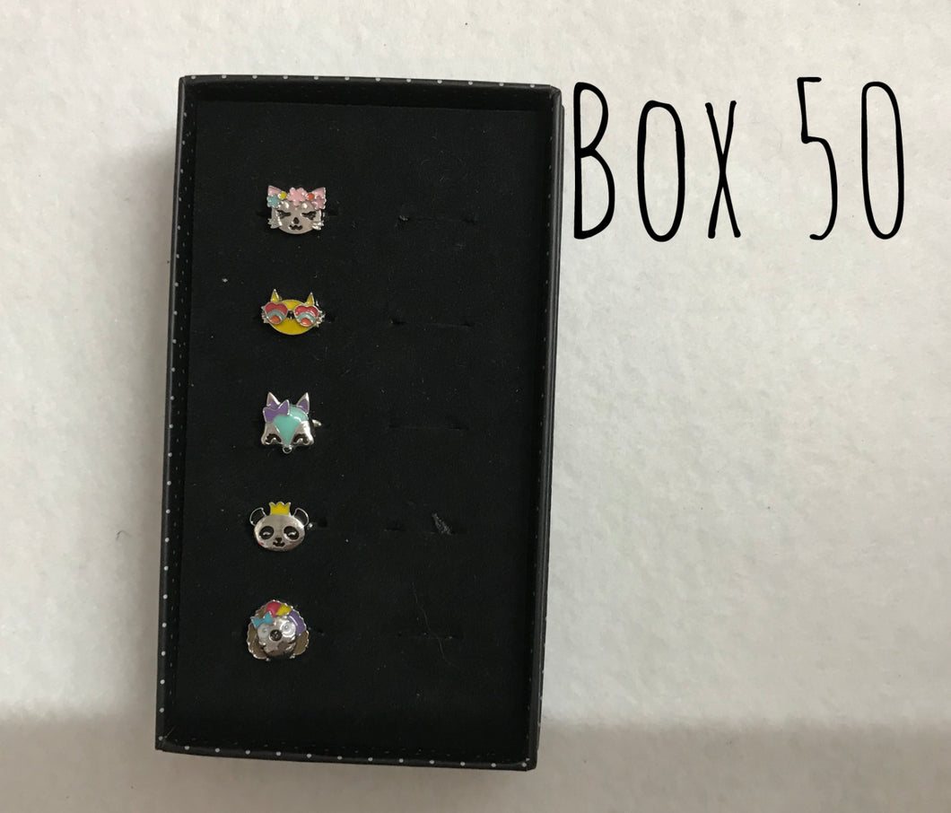 Starlet Shimmer Animals Rings Box 50