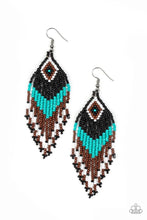 Load image into Gallery viewer, Wind Blown Wanderer Blue Seed Bead Earrings