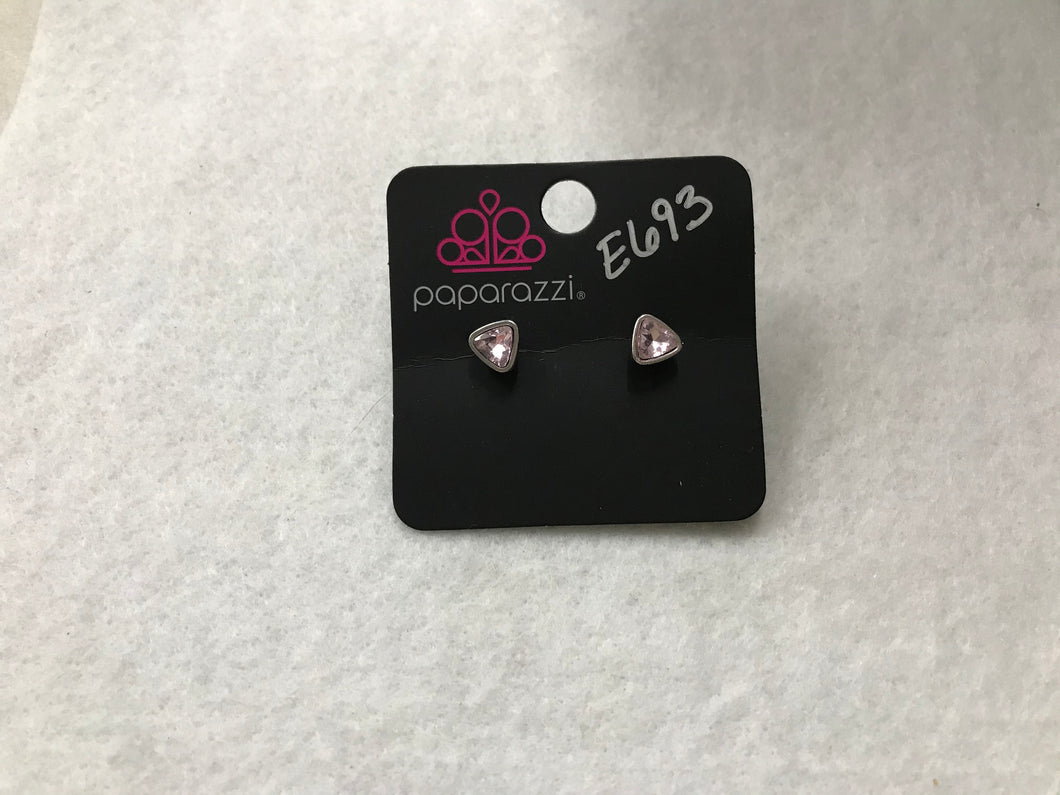 Starlet Shimmer Triangle Pink Earrings #693