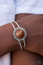 Load image into Gallery viewer, Shout It Out Loud Brown Hinged Bracelet