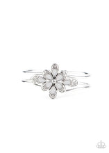 Load image into Gallery viewer, Go with the Florals Silver Hinged Bangle