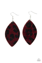 Load image into Gallery viewer, Grr-irl Power Red Leather Earrings