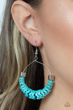 Load image into Gallery viewer, Capriciously Crimped Blue Earrings